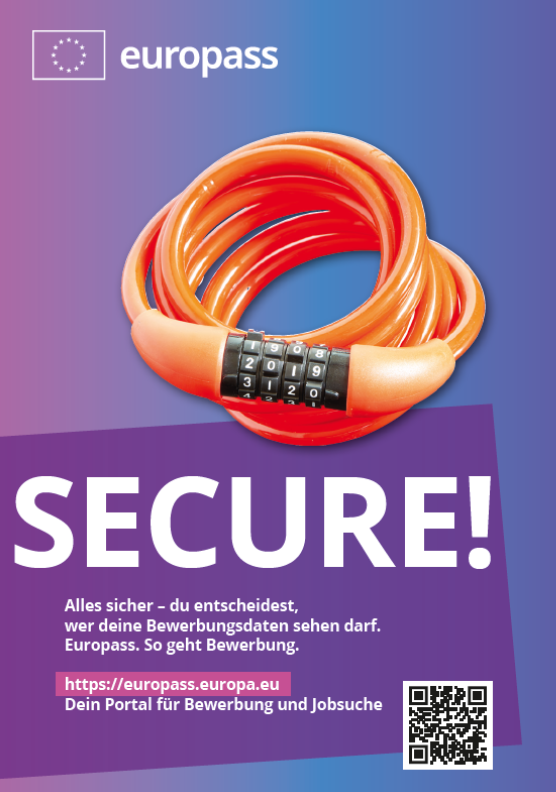 oranges Zahlenschloss vor lila Farbverlauf